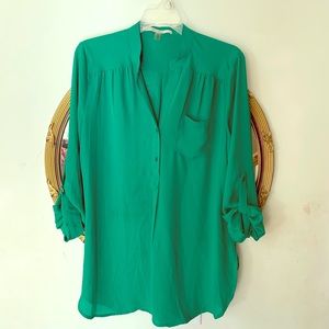 Almost new green blouse with scarf